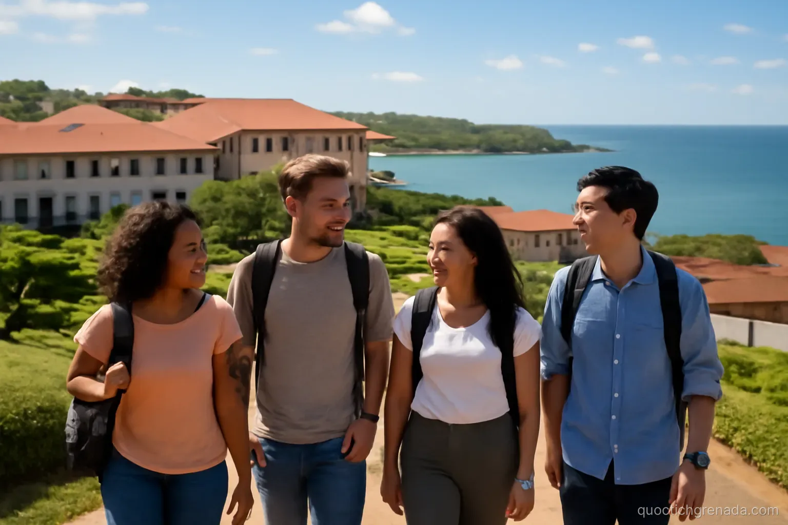 Cho con học tại Grenada khi cả nhà có hộ chiếu